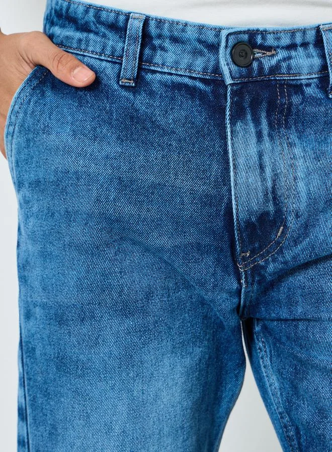 Styli Men Blue Mid Wash Regular Fit Jeans